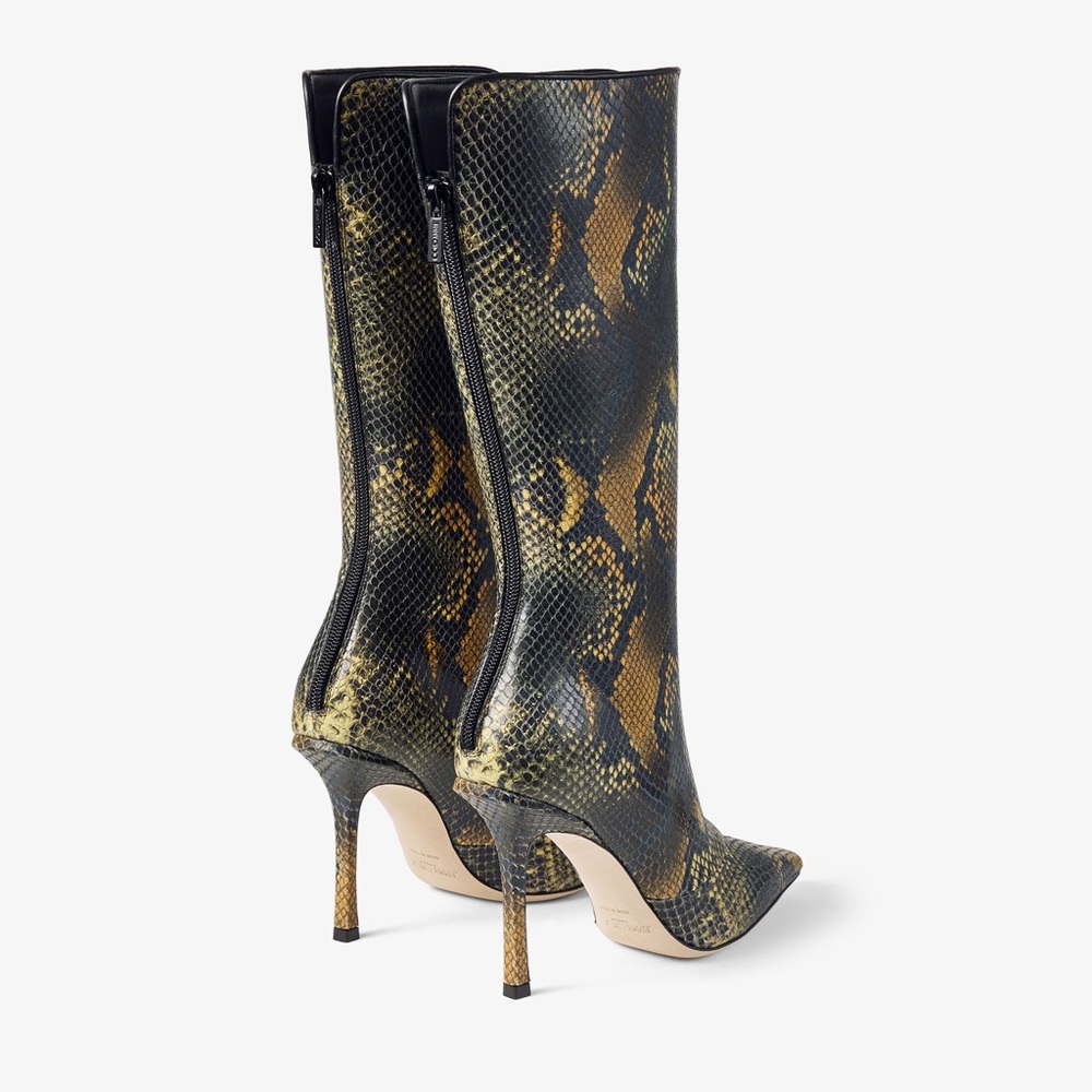 Jimmy Choo Python Printed Leather Knee High Boot - image 2
